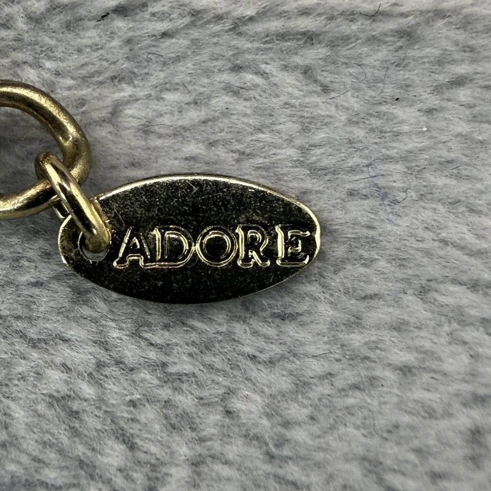 Gold Tone Love Knot Bracelet Signed Adore Mesh Chain 7.5" - Picture 3 of 6